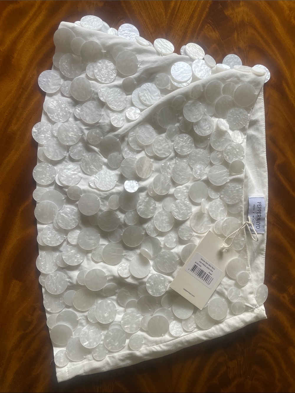 Peppermayo White Sequin Mini Skirt